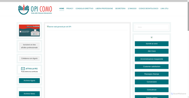 Security scan screenshot of https://www.opicomo.it
