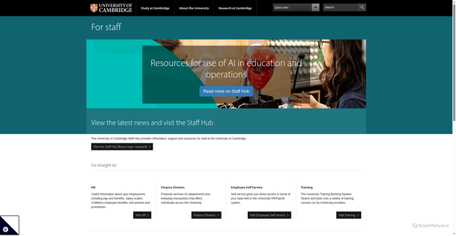 Security scan screenshot of https://www.admin.cam.ac.uk/