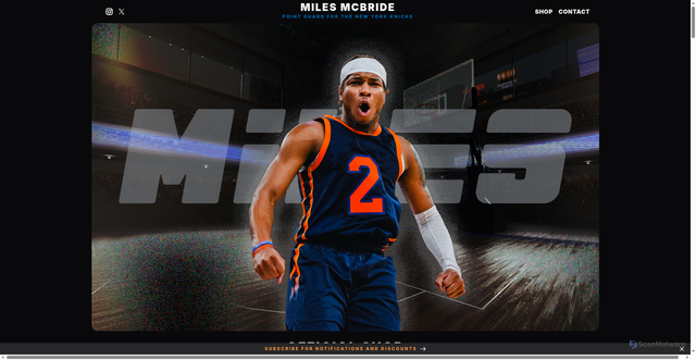 Security scan screenshot of https://officialmilesmcbride.com/