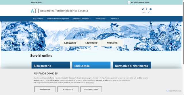 Security scan screenshot of http://www.aticatania.it/