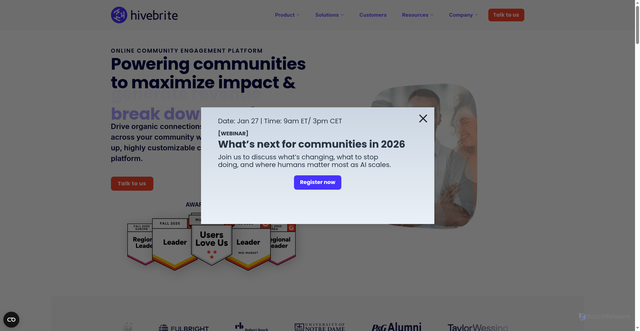 Security scan screenshot of https://hivebrite.com