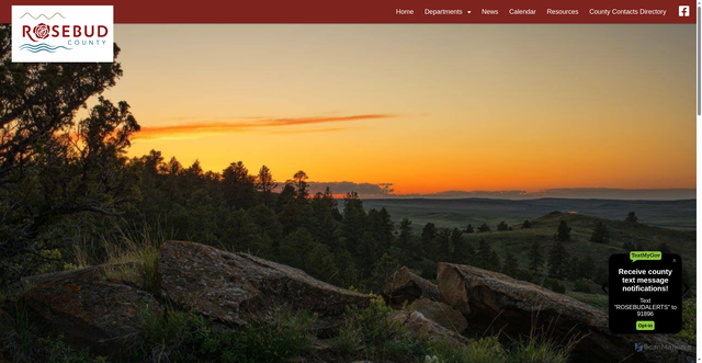 Security scan screenshot of https://rosebudcountymt.gov/