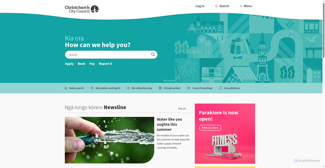 Security scan screenshot of http://www.ccc.govt.nz/