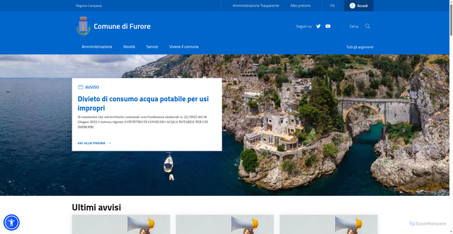 Security scan screenshot of https://www.comune.furore.sa.it/