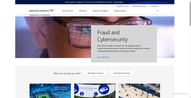 Security scan screenshot of https://business.bofa.com/content/boaml/en_us/home.html