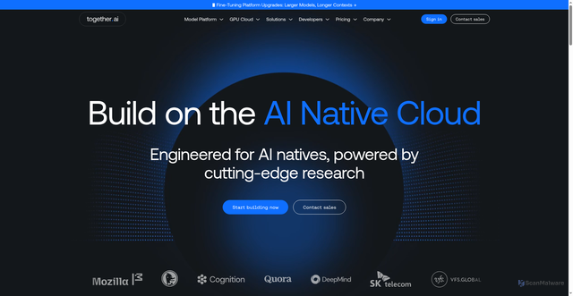 Security scan screenshot of https://www.together.ai/