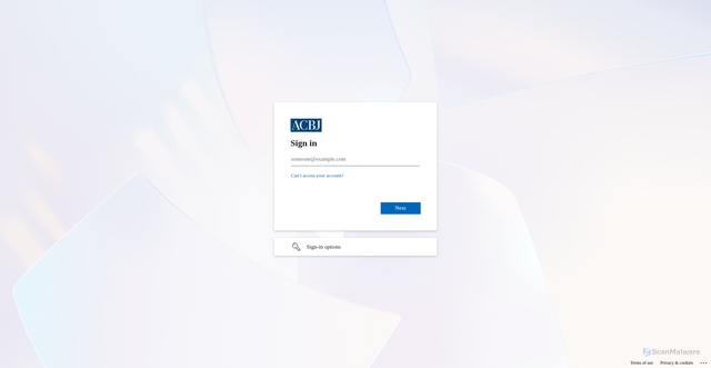 Security scan screenshot of https://acbj.sharepoint.com