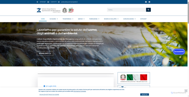 Security scan screenshot of https://www.izsmportici.it/