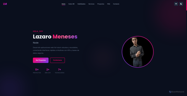 Security scan screenshot of https://lazaromeneses.com/