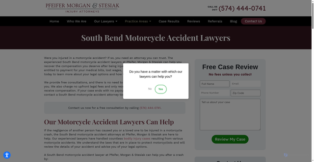 Security scan screenshot of https://www.pilawyers.com/our-practice/motorcycle-accidents/