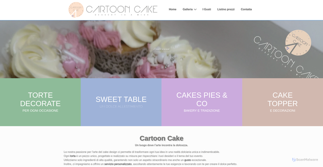 Security scan screenshot of https://cartooncakevillage.com