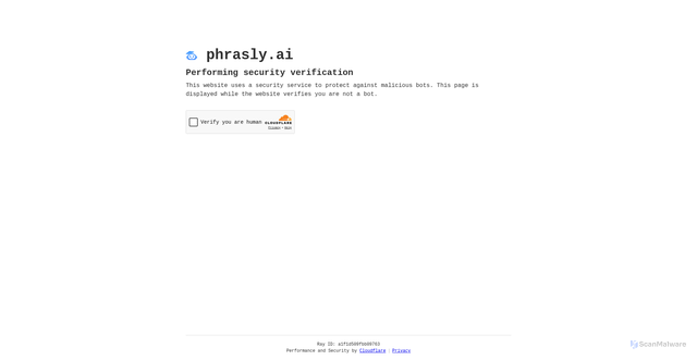 Security scan screenshot of https://phrasly.ai