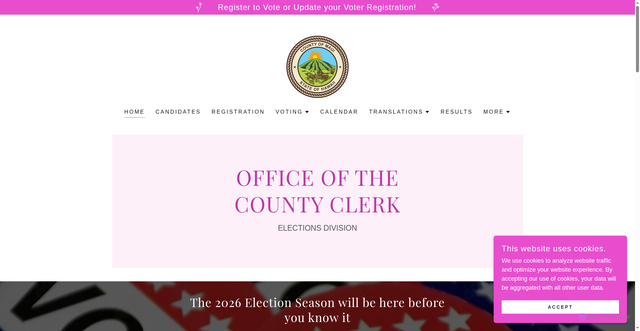 Security scan screenshot of https://mauicountyvotes.gov/