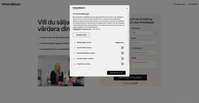 Security scan screenshot of https://www.hittamaklare.se/