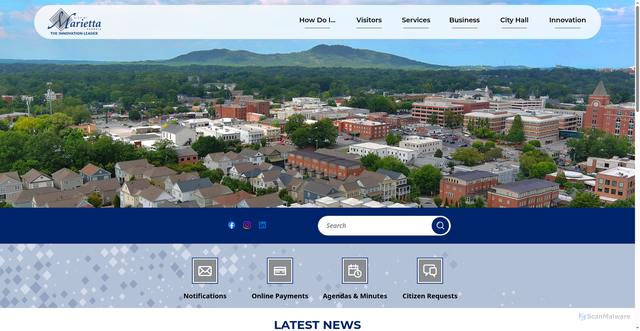 Security scan screenshot of https://www.mariettaga.gov/