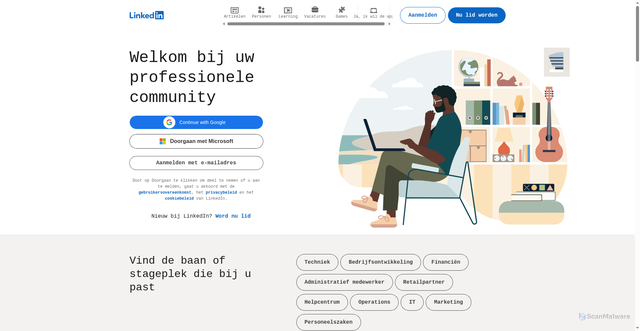 Security scan screenshot of https://linkedin.nl