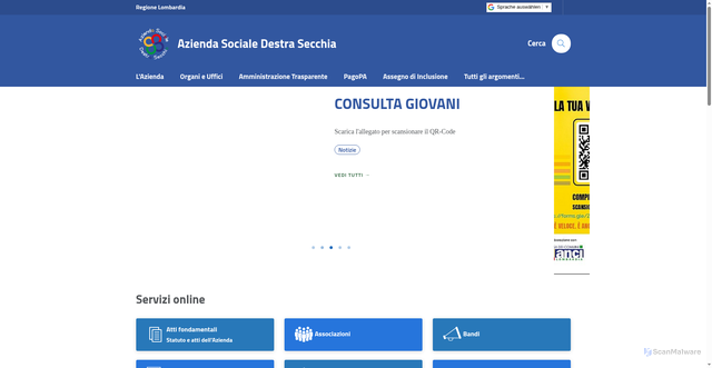 Security scan screenshot of https://www.aspdestrasecchia.it/