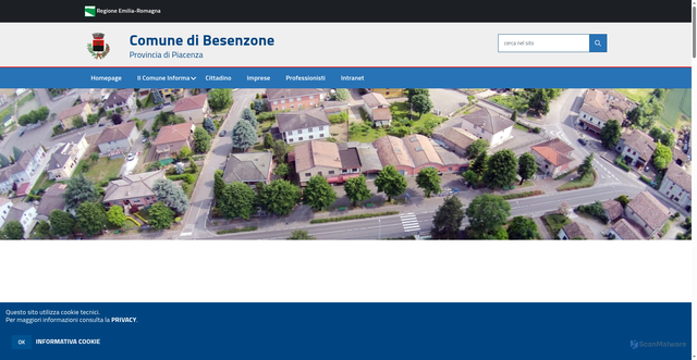 Security scan screenshot of https://www.comune.besenzone.pc.it/hh/index.php