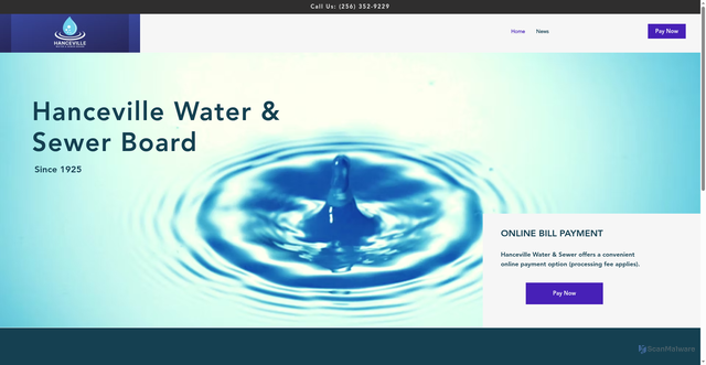 Security scan screenshot of https://www.hancevillewateral.gov/