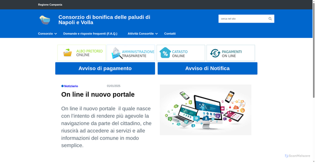 Security scan screenshot of https://www.consorziobonificanapoli.it/