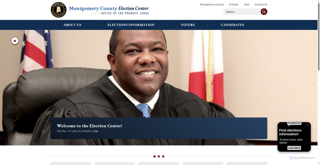 Security scan screenshot of https://www.montgomeryvotesal.gov/