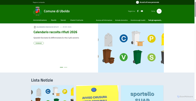Security scan screenshot of https://comune.uboldo.va.it/