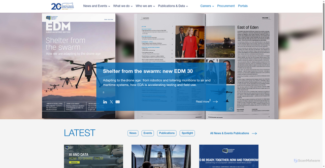 Security scan screenshot of https://www.eda.europa.eu/
