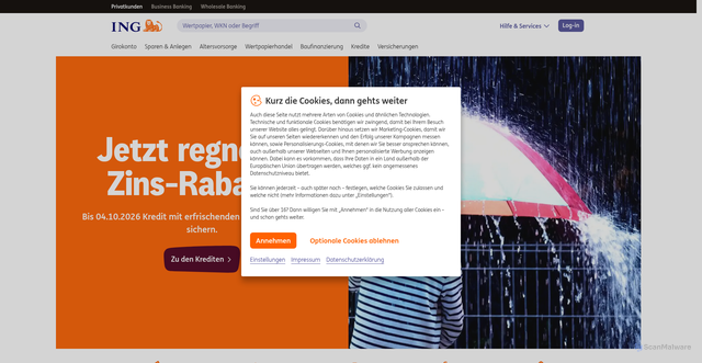 Security scan screenshot of https://ing.de