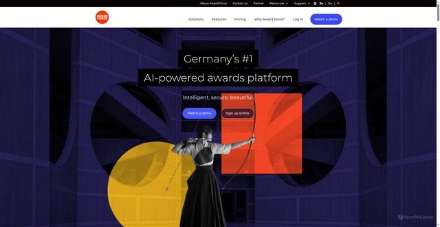 Security scan screenshot of https://awardsplatform.com