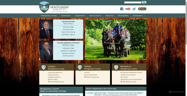 Security scan screenshot of https://www.montgomerycountyny.gov/