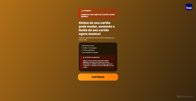 Security scan screenshot of http://itau-com.vercel.app