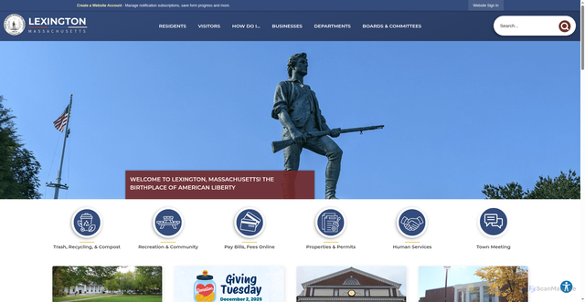 Security scan screenshot of https://lexingtonma.gov/