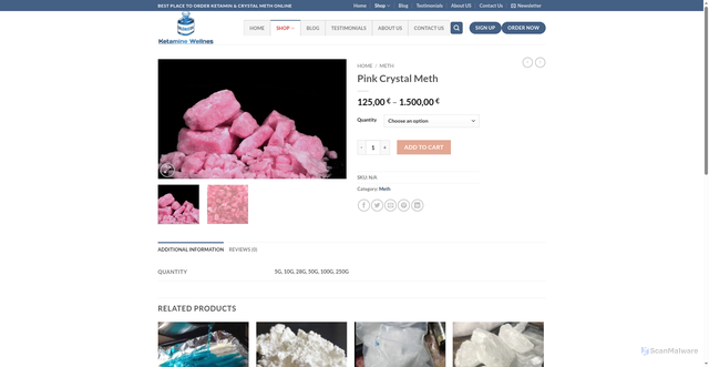 Security scan screenshot of https://ketaminewellnes.com/pink-crystal-meth/
