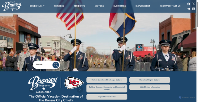 Security scan screenshot of https://bransonmo.gov/