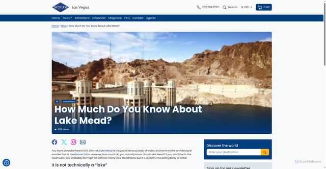 Security scan screenshot of https://graylinelasvegas.com/how-much-do-you-know-about-lake-mead/