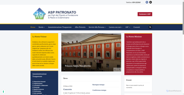 Security scan screenshot of https://www.aspminori.it