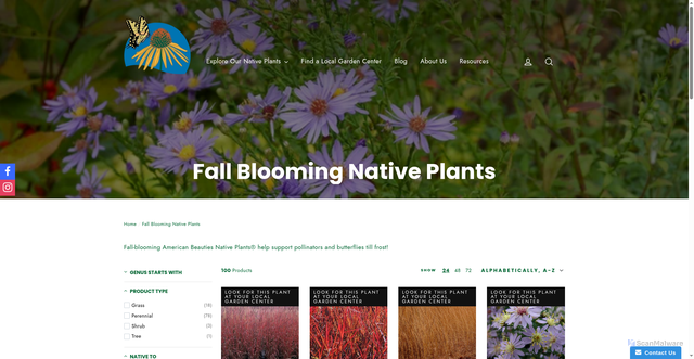 Security scan screenshot of https://abnativeplants.com/collections/fall-blooming-native-plants