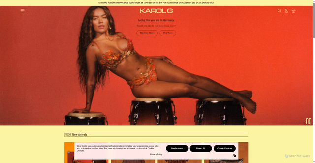 Security scan screenshot of https://shopkarolg.com/?srsltid=AfmBOopde94qyLCTefKpo_3vTvV27wQdDSdyIWyuZ8EZ5wxeyqbk5TcP