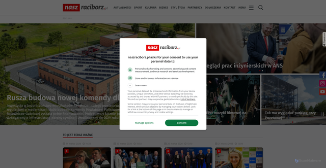 Security scan screenshot of https://naszraciborz.pl