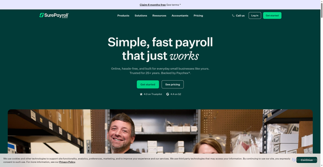 Security scan screenshot of https://www.surepayroll.com