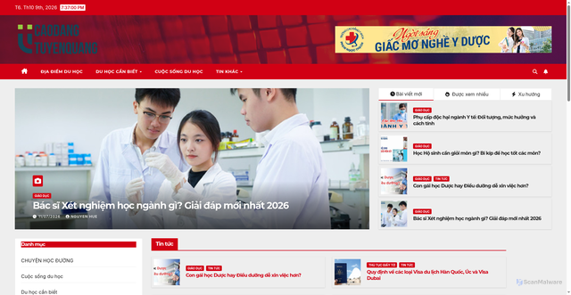 Security scan screenshot of https://caodangtuyenquang.edu.vn
