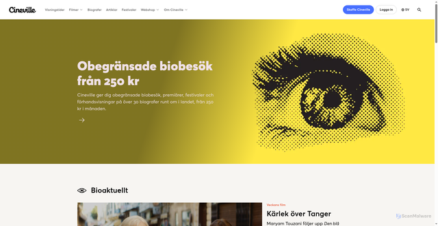Security scan screenshot of https://cinevillebio.se