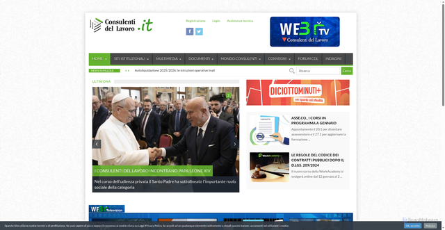 Security scan screenshot of https://www.consulentidellavoro.it/
