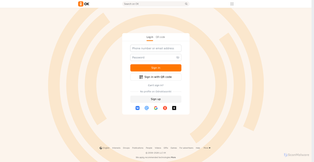 Security scan screenshot of https://ads.ok.ru