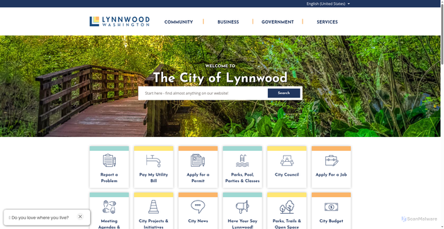 Security scan screenshot of https://www.lynnwoodwa.gov/