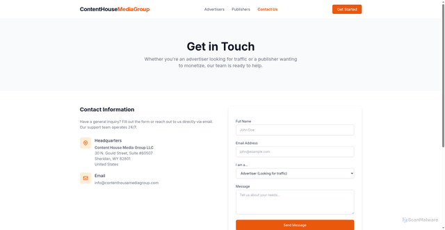 Security scan screenshot of https://gemini-9tc.pages.dev/contact.html
