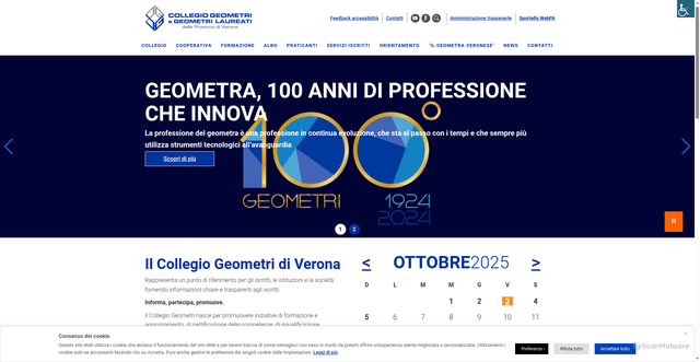 Security scan screenshot of https://collegio.geometri.vr.it/