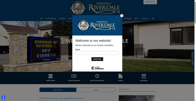 Security scan screenshot of https://www.riverdalenj.gov/