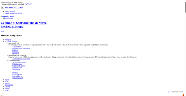 Security scan screenshot of https://www.comune.santanatoliadinarco.pg.it