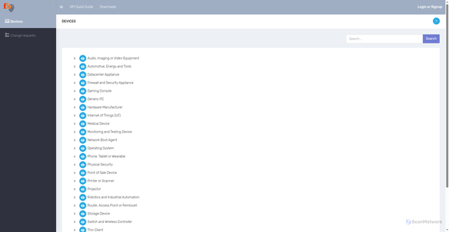 Security scan screenshot of https://api.fingerbank.org